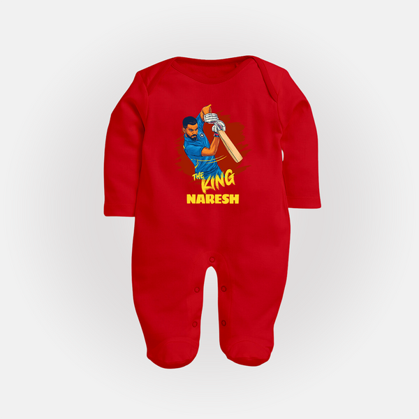 Future Match Winner FULL BODY SUIT – Personalized Cricket Outfit - RED - New Born (Chest 7.5")
