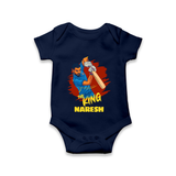 Future Match Winner Baby Romper – Personalized Cricket Outfit - NAVY BLUE - New Born (Chest 14")
