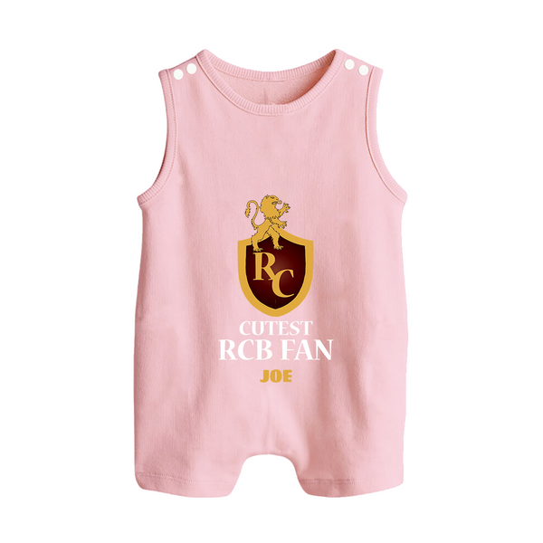 Cutest RCB Fan - Turn Every IPL Moment Into A Style Statement With Our Customized IPL-Themed Romper Suit For Babies With Name - BABY PINK - 0 - 5 Months Old (Chest 18")