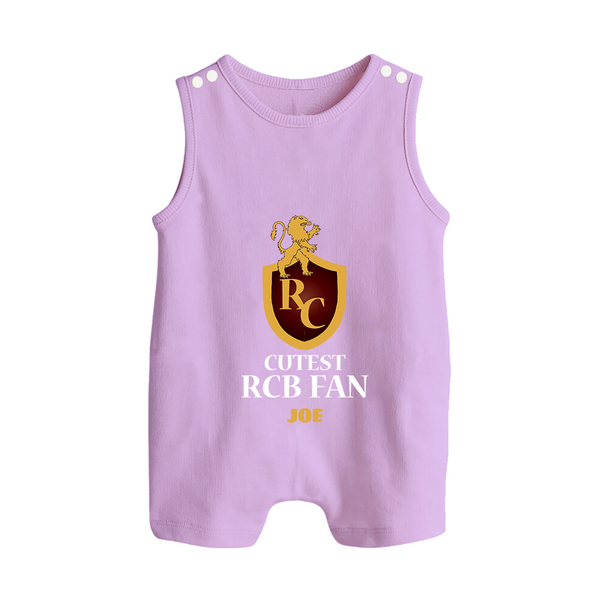 Cutest RCB Fan - Turn Every IPL Moment Into A Style Statement With Our Customized IPL-Themed Romper Suit For Babies With Name - LILAC - 0 - 5 Months Old (Chest 18")