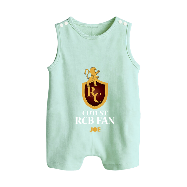 Cutest RCB Fan - Turn Every IPL Moment Into A Style Statement With Our Customized IPL-Themed Romper Suit For Babies With Name - MINT GREEN - 0 - 5 Months Old (Chest 18")