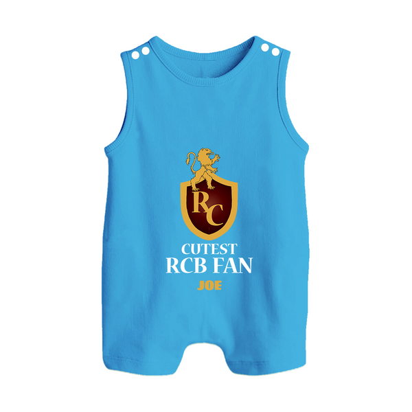 Cutest RCB Fan - Turn Every IPL Moment Into A Style Statement With Our Customized IPL-Themed Romper Suit For Babies With Name - ROYAL BLUE - 0 - 5 Months Old (Chest 18")