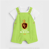 Cutest RCB Fan - Turn Every IPL Moment Into A Style Statement With Our Customized IPL-Themed Dungaree For Kids With Name - GREEN - 0 - 5 Months Old (Chest 18")
