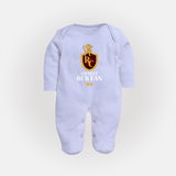 Cutest RCB Fan - Turn Every IPL Moment Into A Style Statement With Our Customized IPL-Themed Sleep Suit For Babies With Name - BABY BLUE - New Born (Chest 7.5")