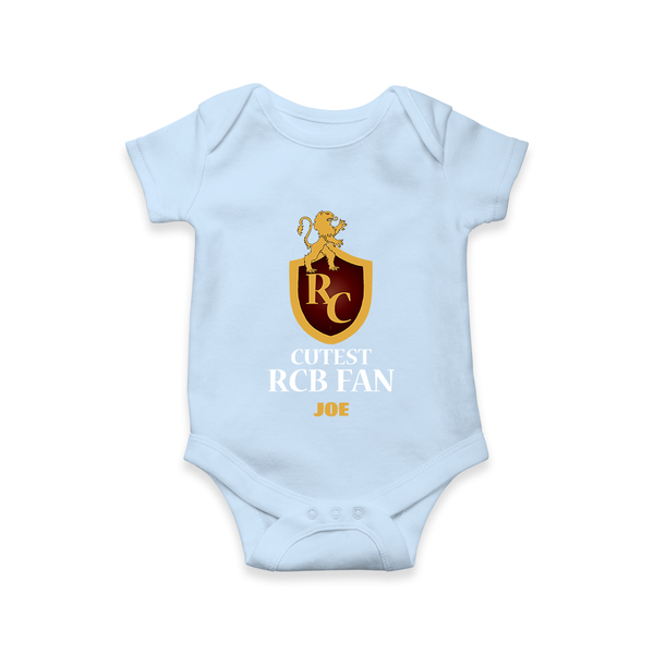 Cutest RCB Fan - Turn Every IPL Moment Into A Style Statement With Our Customized IPL-Themed Romper For Babies With Name - BABY BLUE - 0 - 3 Months Old (Chest 16")