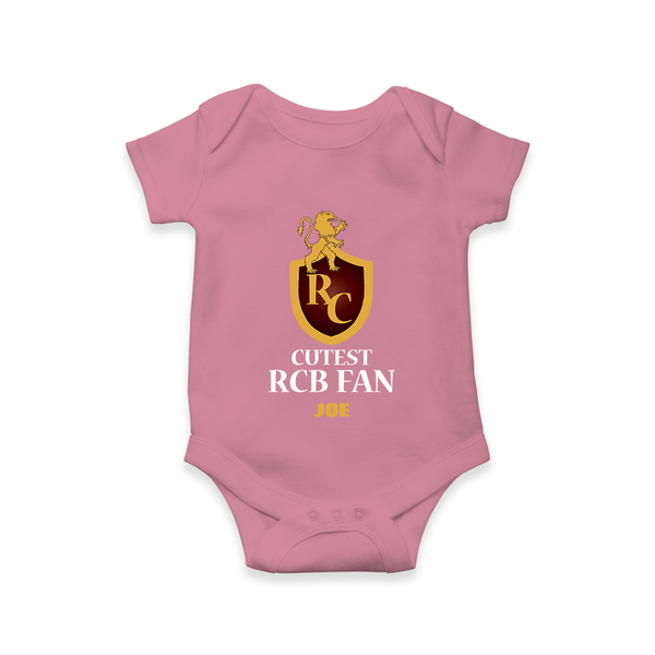 Cutest RCB Fan - Turn Every IPL Moment Into A Style Statement With Our Customized IPL-Themed Romper For Babies With Name - ONION - 0 - 3 Months Old (Chest 16")