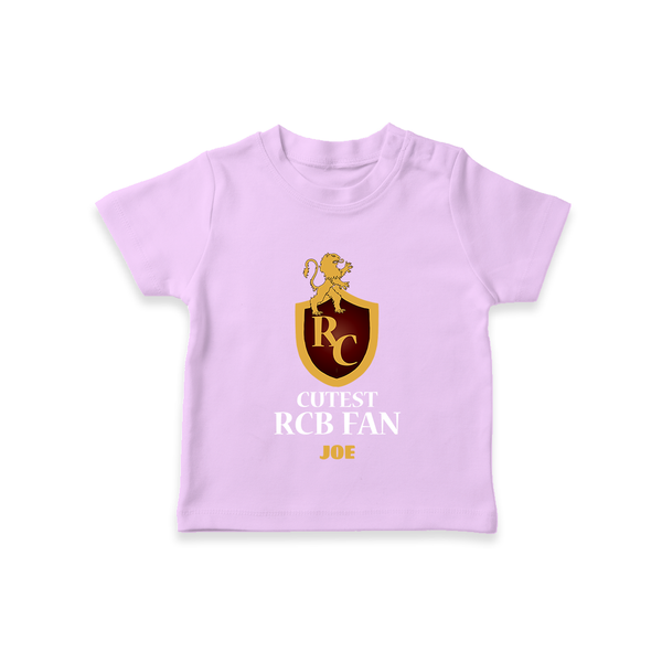 Cutest RCB Fan - Turn Every IPL Moment Into A Style Statement With Our Customized IPL-Themed T-Shirt For Kids With Name - LILAC - 0-5 Months Old (Chest 17")