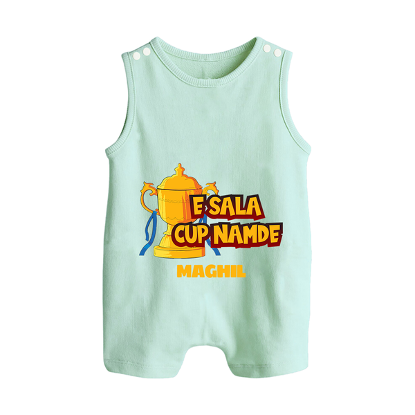 E Sala Cup Namde - Turn Every IPL Moment Into A Style Statement With Our Customized IPL-Themed Romper Suit For Babies With Name - MINT GREEN - 0 - 5 Months Old (Chest 18")