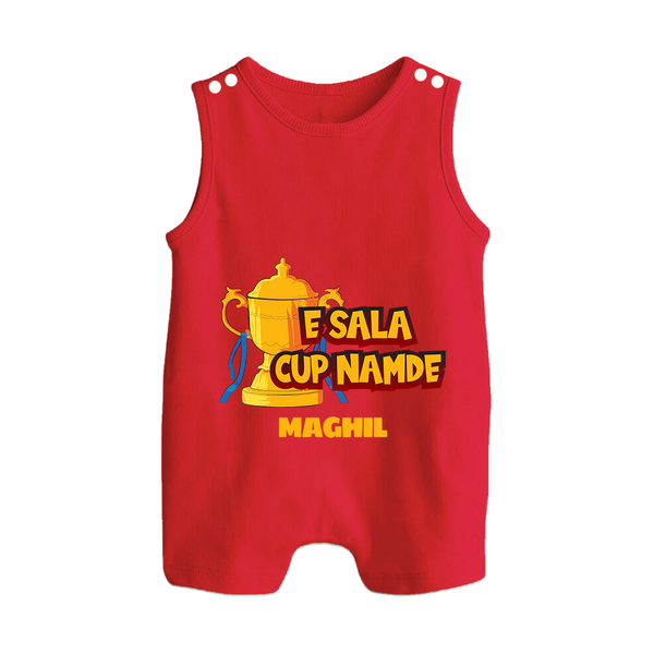 E Sala Cup Namde - Turn Every IPL Moment Into A Style Statement With Our Customized IPL-Themed Romper Suit For Babies With Name - RED - 0 - 5 Months Old (Chest 18")
