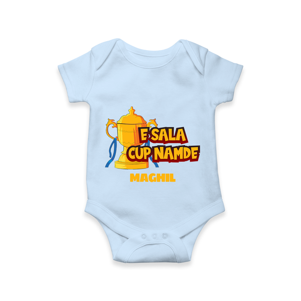 E Sala Cup Namde - Turn Every IPL Moment Into A Style Statement With Our Customized IPL-Themed Romper For Babies With Name - BABY BLUE - 0 - 3 Months Old (Chest 16")