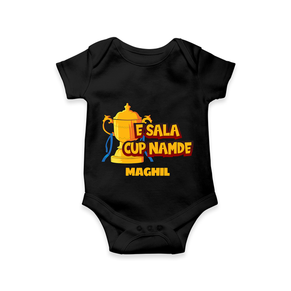 E Sala Cup Namde - Turn Every IPL Moment Into A Style Statement With Our Customized IPL-Themed Romper For Babies With Name - BLACK - 0 - 3 Months Old (Chest 16")