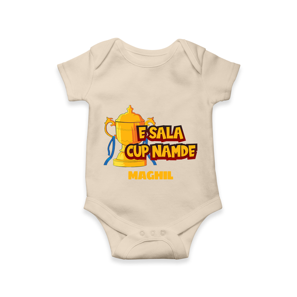 E Sala Cup Namde - Turn Every IPL Moment Into A Style Statement With Our Customized IPL-Themed Romper For Babies With Name - IVORY - 0 - 3 Months Old (Chest 16")