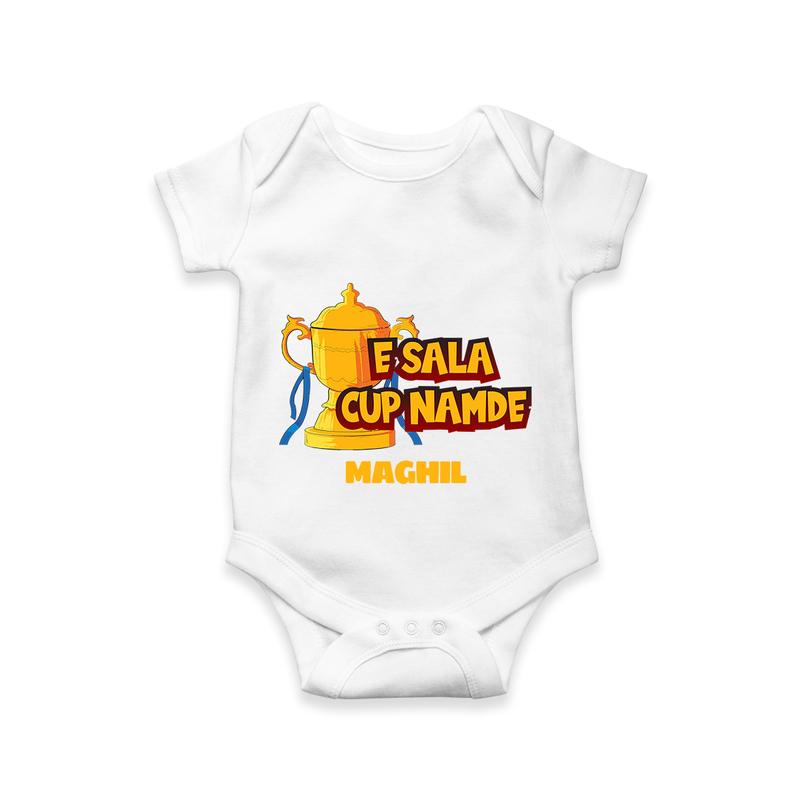 E Sala Cup Namde - Turn Every IPL Moment Into A Style Statement With Our Customized IPL-Themed Romper For Babies With Name - WHITE - 0 - 3 Months Old (Chest 16")