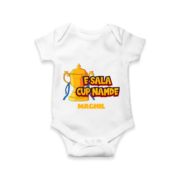 E Sala Cup Namde - Turn Every IPL Moment Into A Style Statement With Our Customized IPL-Themed Romper For Babies With Name - WHITE - 0 - 3 Months Old (Chest 16")