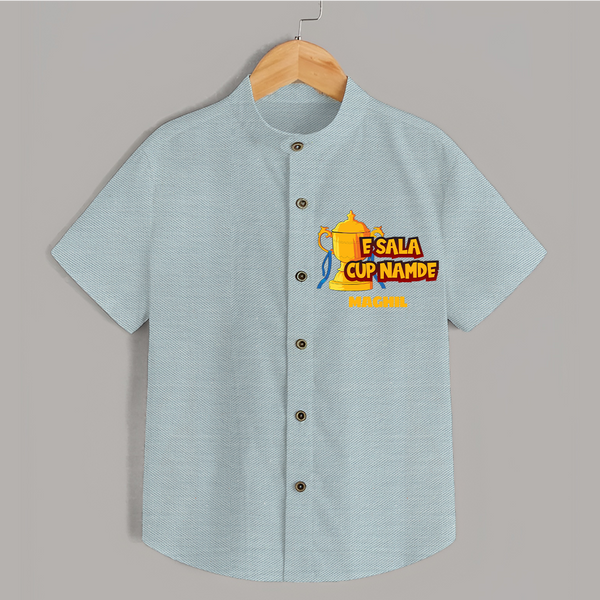 E Sala Cup Namde - Turn Every IPL Moment Into A Style Statement With Our Customized IPL-Themed Shirt For Kids With Name - ARCTIC BLUE - 0 - 6 Months Old (Chest 23")