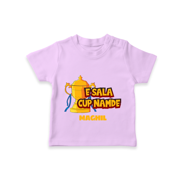E Sala Cup Namde - Turn Every IPL Moment Into A Style Statement With Our Customized IPL-Themed T-Shirt For Kids With Name - LILAC - 0-5 Months Old (Chest 17")