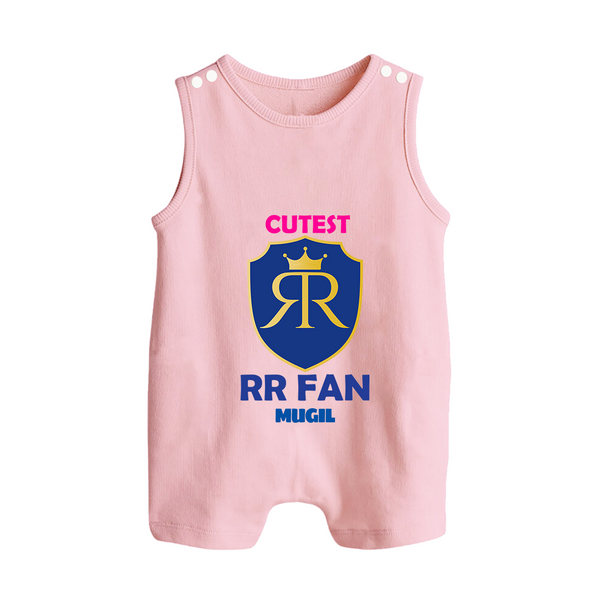 Cutest RR Fan - Make Every Match Day Special With Our Customized IPL-Themed Romper Suit For Babies With Name - BABY PINK - 0 - 5 Months Old (Chest 18")