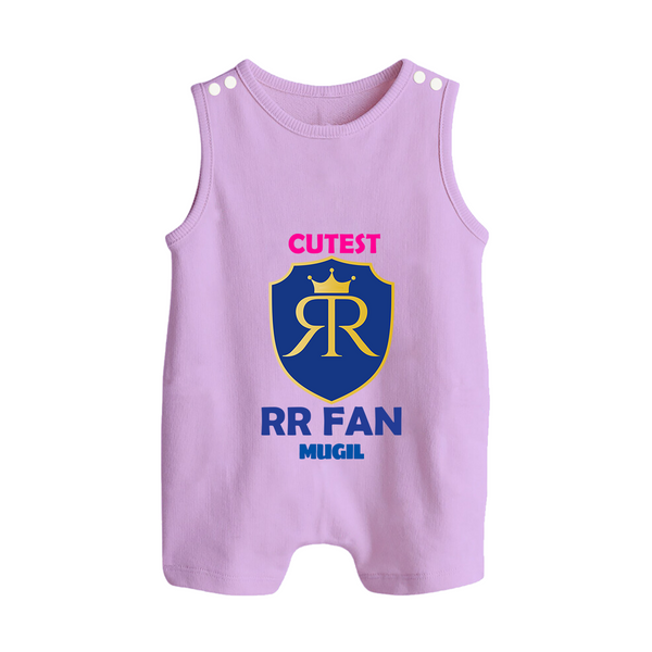 Cutest RR Fan - Make Every Match Day Special With Our Customized IPL-Themed Romper Suit For Babies With Name - LILAC - 0 - 5 Months Old (Chest 18")