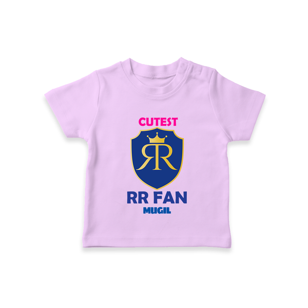 Cutest RR Fan - Make Every Match Day Special With Our Customized IPL-Themed T-Shirt For Kids With Name - LILAC - 0-5 Months Old (Chest 17")