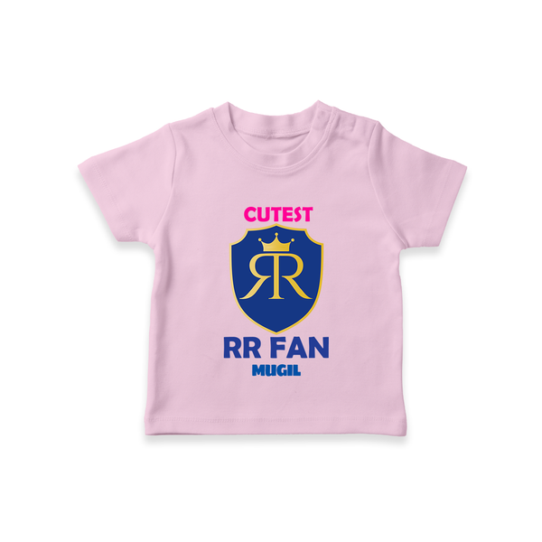 Cutest RR Fan - Make Every Match Day Special With Our Customized IPL-Themed T-Shirt For Kids With Name - PINK - 0-5 Months Old (Chest 17")