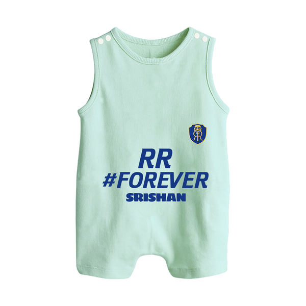 RR #Forever - Make Every Match Day Special With Our Customized IPL-Themed Romper Suit For Babies With Name - MINT GREEN - 0 - 5 Months Old (Chest 18")