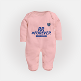 RR #Forever - Make Every Match Day Special With Our Customized IPL-Themed Sleep Suit For Babies With Name - BABY PINK - New Born (Chest 7.5")