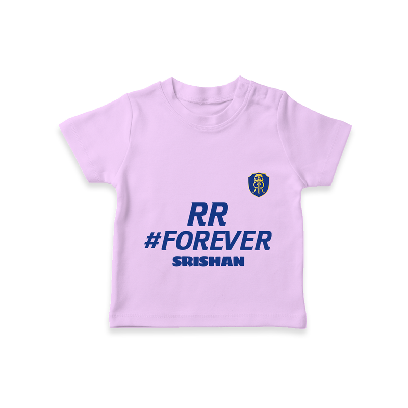 RR #Forever - Make Every Match Day Special With Our Customized IPL-Themed T-Shirt For Kids With Name - LILAC - 0-5 Months Old (Chest 17")