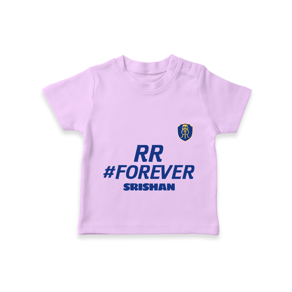 RR #Forever - Make Every Match Day Special With Our Customized IPL-Themed T-Shirt For Kids With Name - LILAC - 0-5 Months Old (Chest 17")