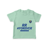 RR #Forever - Make Every Match Day Special With Our Customized IPL-Themed T-Shirt For Kids With Name - MINT GREEN - 0-5 Months Old (Chest 17")