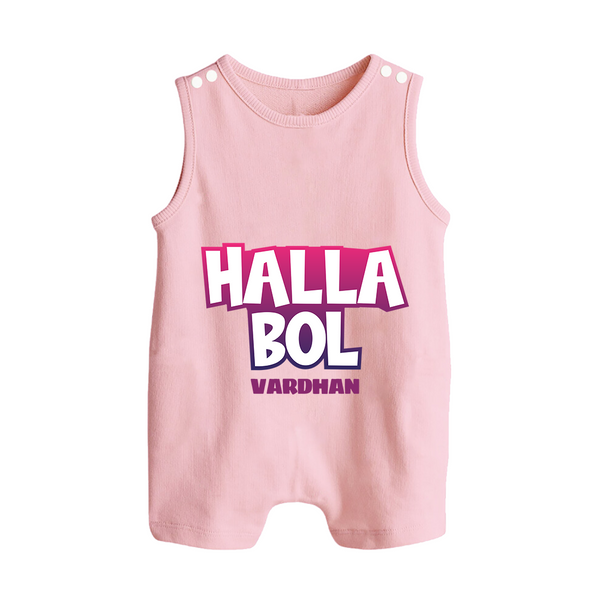 Halla Bol - Make Every Match Day Special With Our Customized IPL-Themed Romper Suit For Babies With Name - BABY PINK - 0 - 5 Months Old (Chest 18")