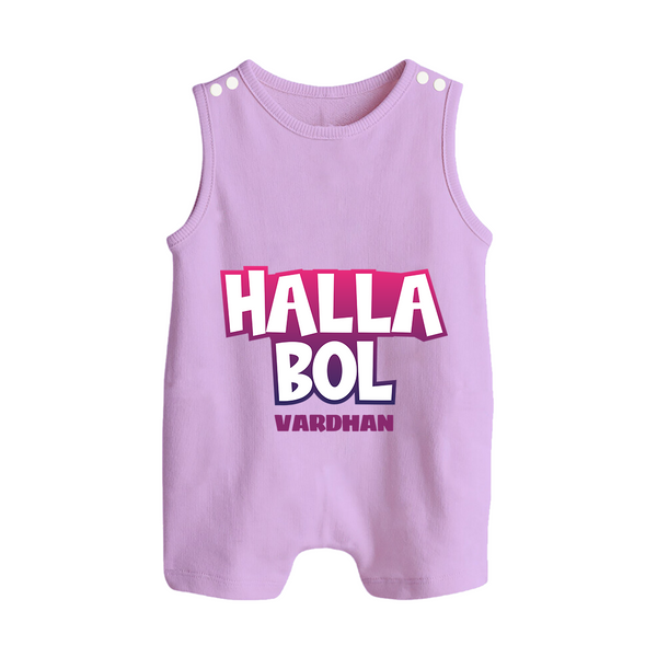 Halla Bol - Make Every Match Day Special With Our Customized IPL-Themed Romper Suit For Babies With Name - LILAC - 0 - 5 Months Old (Chest 18")
