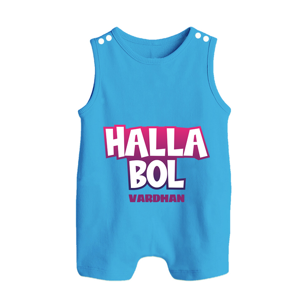 Halla Bol - Make Every Match Day Special With Our Customized IPL-Themed Romper Suit For Babies With Name - ROYAL BLUE - 0 - 5 Months Old (Chest 18")