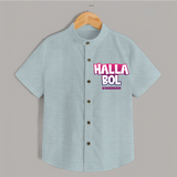 Halla Bol - Make Every Match Day Special With Our Customized IPL-Themed Shirt For Kids With Name - ARCTIC BLUE - 0 - 6 Months Old (Chest 23")