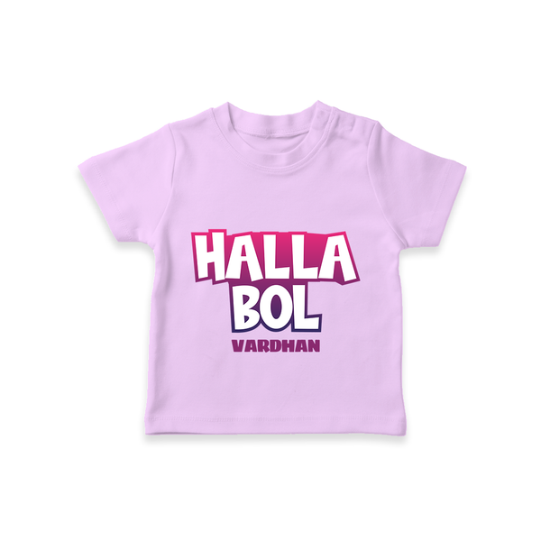 Halla Bol - Make Every Match Day Special With Our Customized IPL-Themed T-Shirt For Kids With Name - LILAC - 0-5 Months Old (Chest 17")