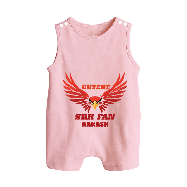 Cutest SRH Fan - Make Every Match Day Special With Our Customized IPL-Themed Romper Suit For Babies With Name - BABY PINK - 0 - 5 Months Old (Chest 18")