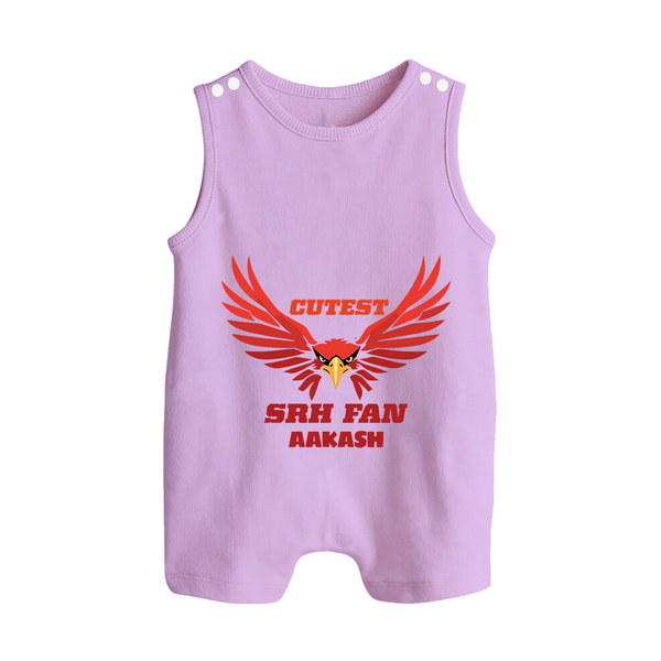 Cutest SRH Fan - Make Every Match Day Special With Our Customized IPL-Themed Romper Suit For Babies With Name - LILAC - 0 - 5 Months Old (Chest 18")