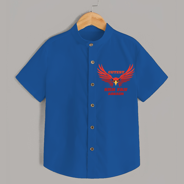 Cutest SRH Fan - Make Every Match Day Special With Our Customized IPL-Themed Shirt For Kids With Name - COBALT BLUE - 0 - 6 Months Old (Chest 23")