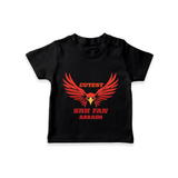 Cutest SRH Fan - Make Every Match Day Special With Our Customized IPL-Themed T-Shirt For Kids With Name - BLACK - 0-5 Months Old (Chest 17")