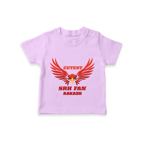 Cutest SRH Fan - Make Every Match Day Special With Our Customized IPL-Themed T-Shirt For Kids With Name - LILAC - 0-5 Months Old (Chest 17")