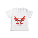 Cutest SRH Fan - Make Every Match Day Special With Our Customized IPL-Themed T-Shirt For Kids With Name - WHITE - 0-5 Months Old (Chest 17")