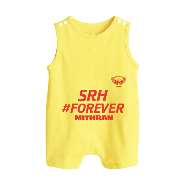 SRH #Forever - Make Every Match Day Special With Our Customized IPL-Themed Romper Suit For Babies With Name - PASTEL YELLOW - 0 - 5 Months Old (Chest 18")