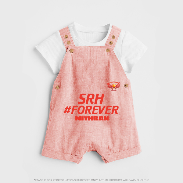 SRH #Forever - Make Every Match Day Special With Our Customized IPL-Themed Dungaree For Kids With Name - PEACH - 0 - 5 Months Old (Chest 18")