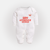 SRH #Forever - Make Every Match Day Special With Our Customized IPL-Themed Sleep Suit For Babies With Name - WHITE - New Born (Chest 7.5")