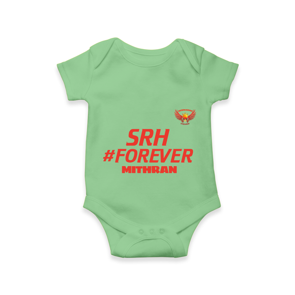 SRH #Forever - Make Every Match Day Special With Our Customized IPL-Themed Romper For Babies With Name - GREEN - 0 - 3 Months Old (Chest 16")