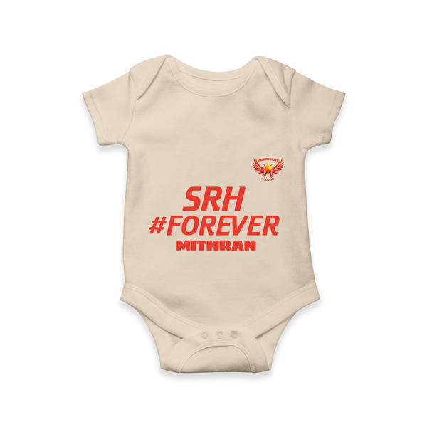 SRH #Forever - Make Every Match Day Special With Our Customized IPL-Themed Romper For Babies With Name - IVORY - 0 - 3 Months Old (Chest 16")