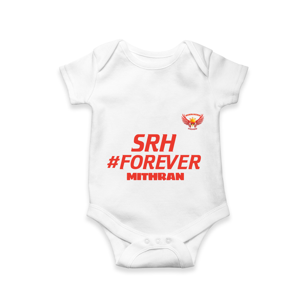 SRH #Forever - Make Every Match Day Special With Our Customized IPL-Themed Romper For Babies With Name - WHITE - 0 - 3 Months Old (Chest 16")