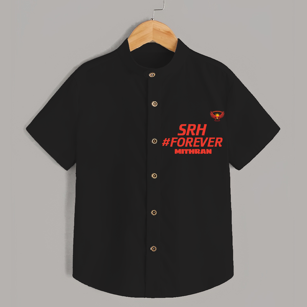SRH #Forever - Make Every Match Day Special With Our Customized IPL-Themed Shirt For Kids With Name - BLACK - 0 - 6 Months Old (Chest 23")