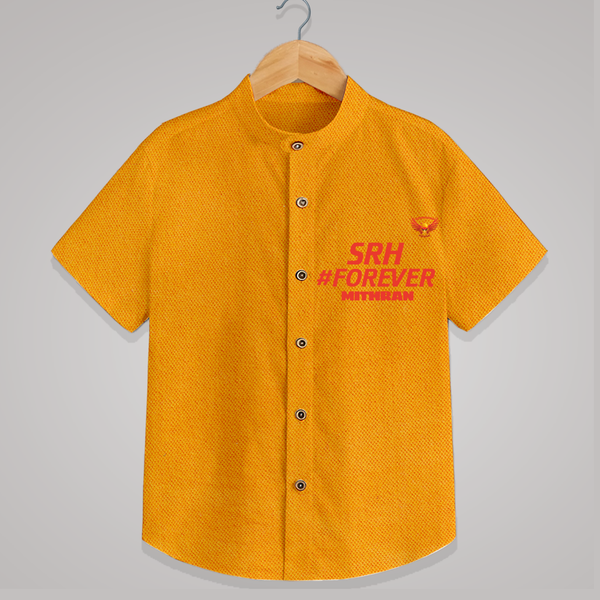 SRH #Forever - Make Every Match Day Special With Our Customized IPL-Themed Shirt For Kids With Name - CHROME YELLOW - 0 - 6 Months Old (Chest 23")