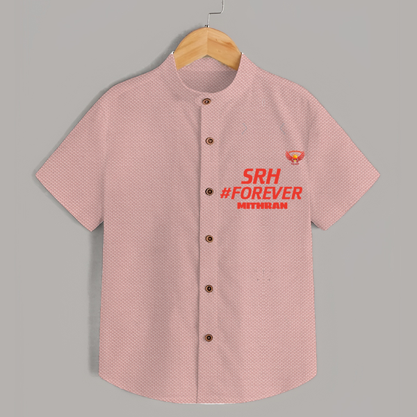SRH #Forever - Make Every Match Day Special With Our Customized IPL-Themed Shirt For Kids With Name - PEACH - 0 - 6 Months Old (Chest 23")