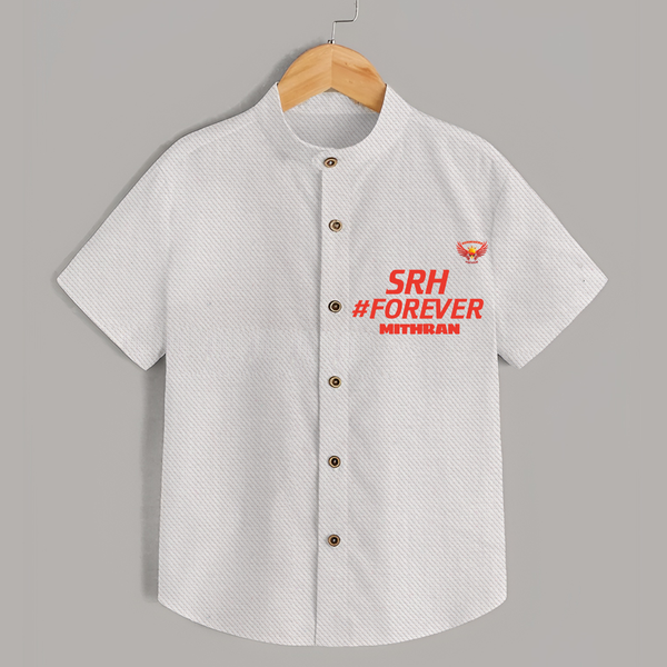 SRH #Forever - Make Every Match Day Special With Our Customized IPL-Themed Shirt For Kids With Name - WHITE - 0 - 6 Months Old (Chest 23")